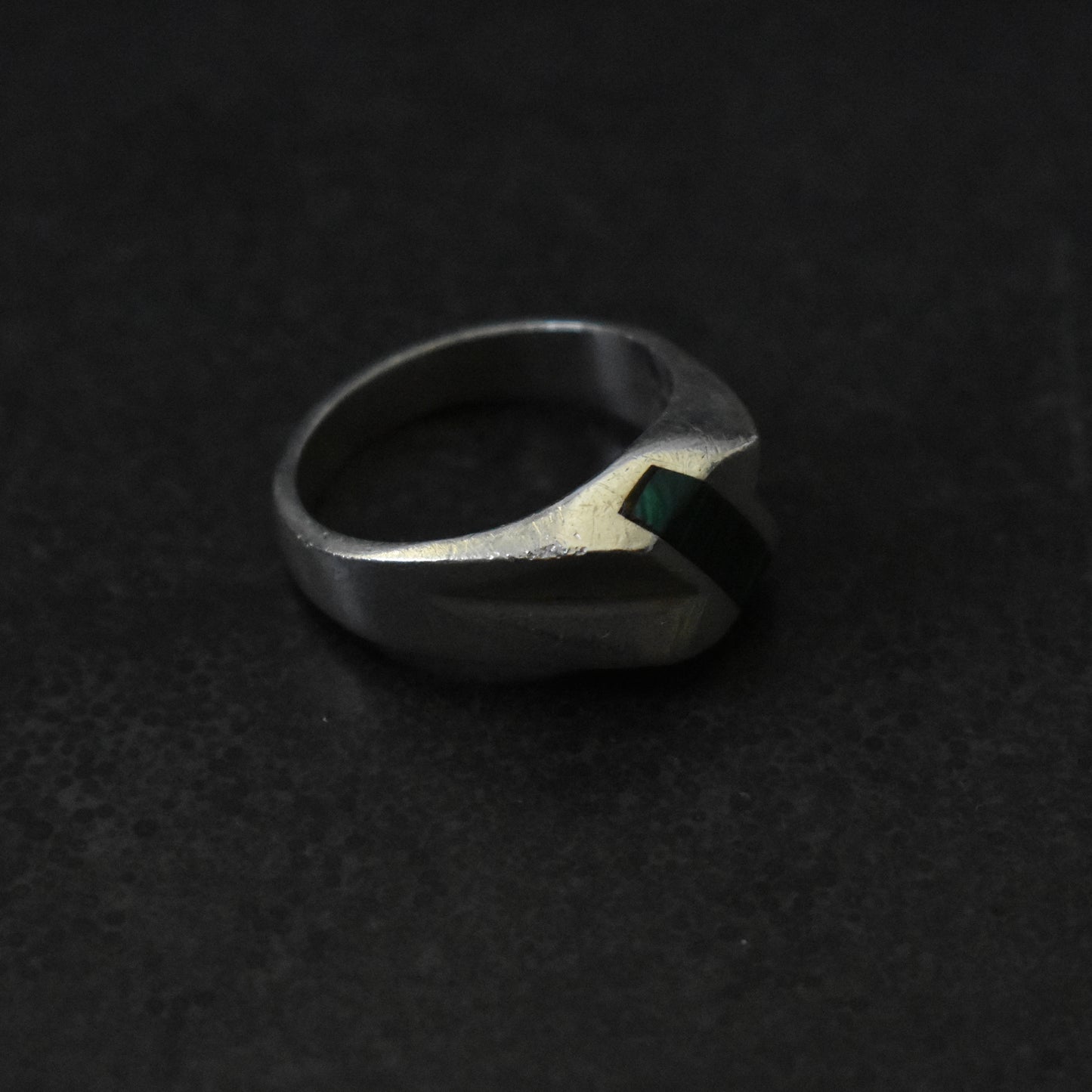 Vintage Malachite Inlay Ring