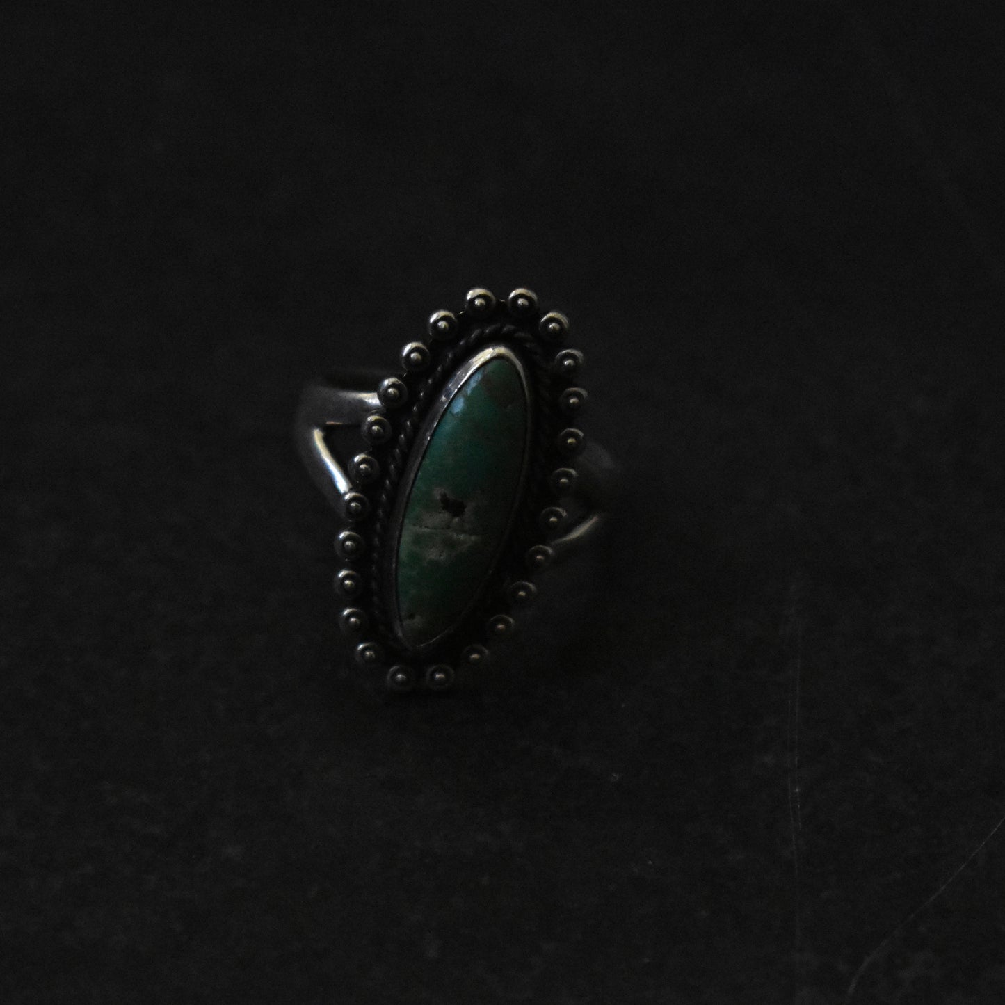 Vintage Elongated Turquoise Cocktail Ring