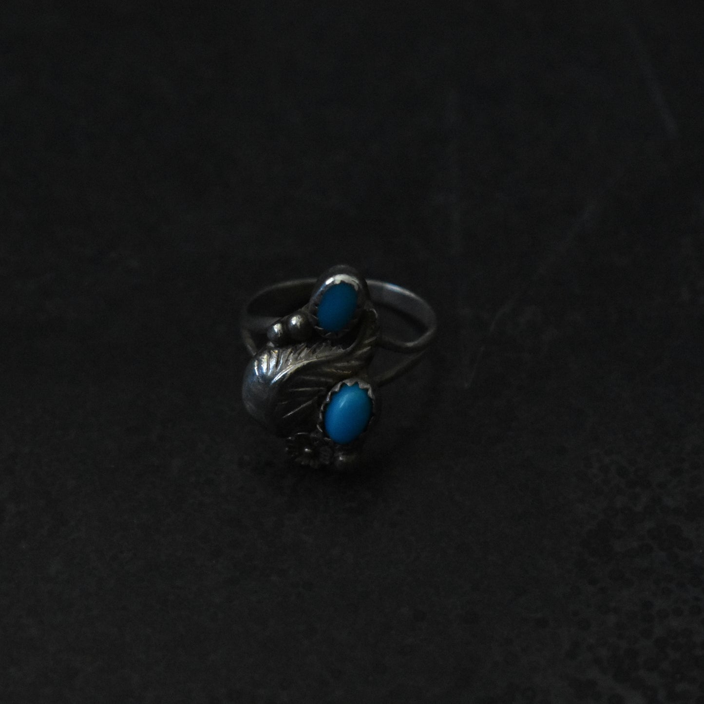 Vintage Southwestern Feather Turquoise Ring