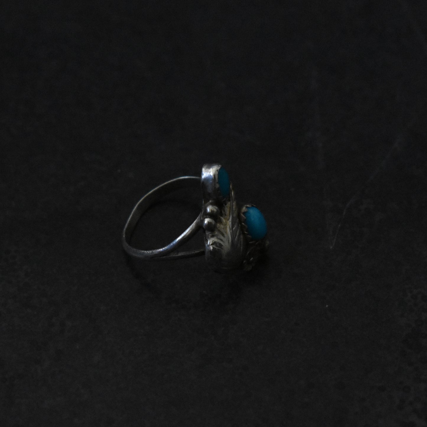 Vintage Southwestern Feather Turquoise Ring