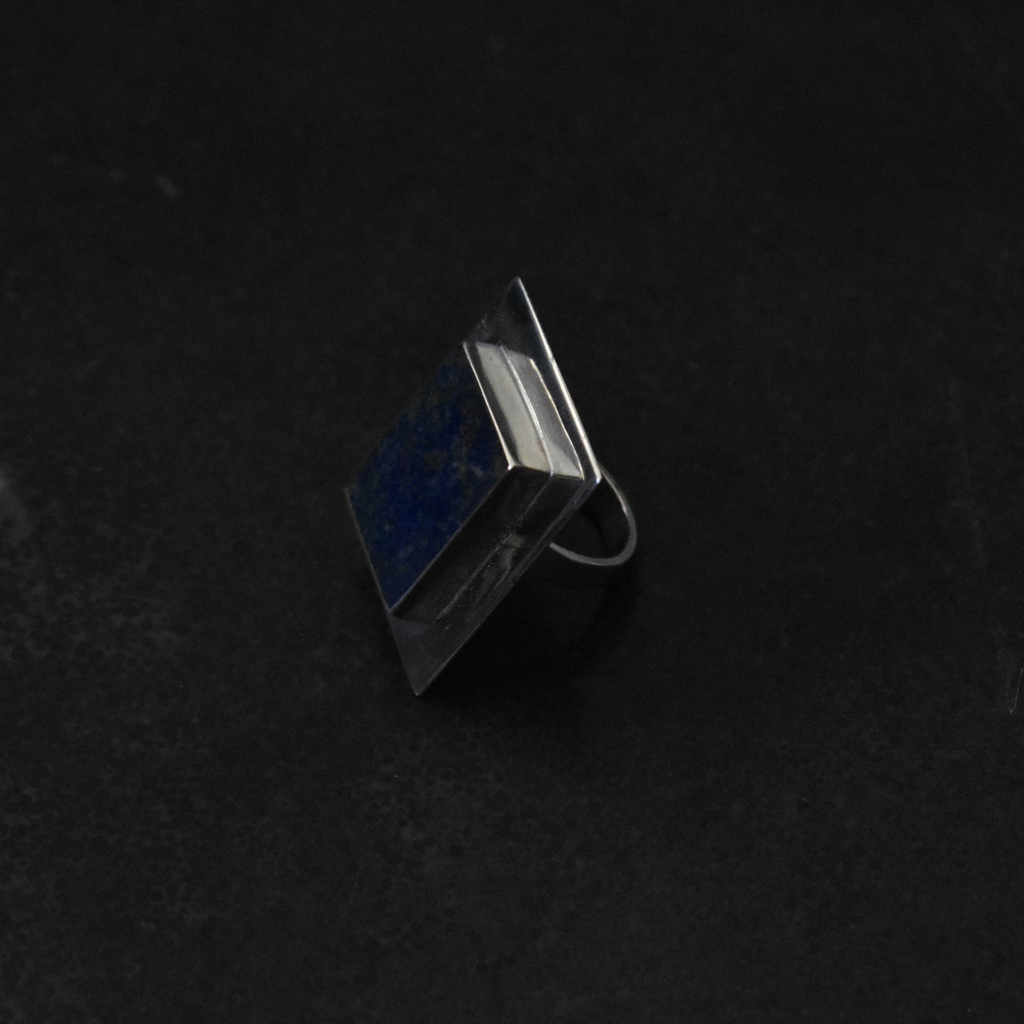 Modernist Lapis Cocktail Ring