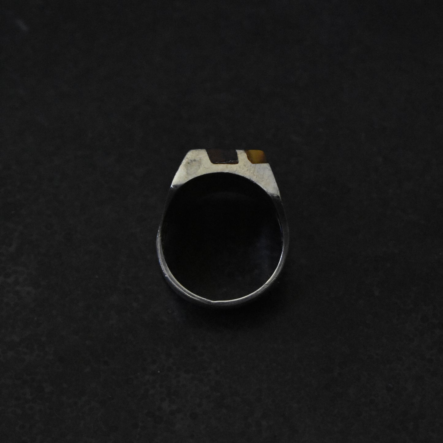 Vintage Diagonal Inlay Signet Ring