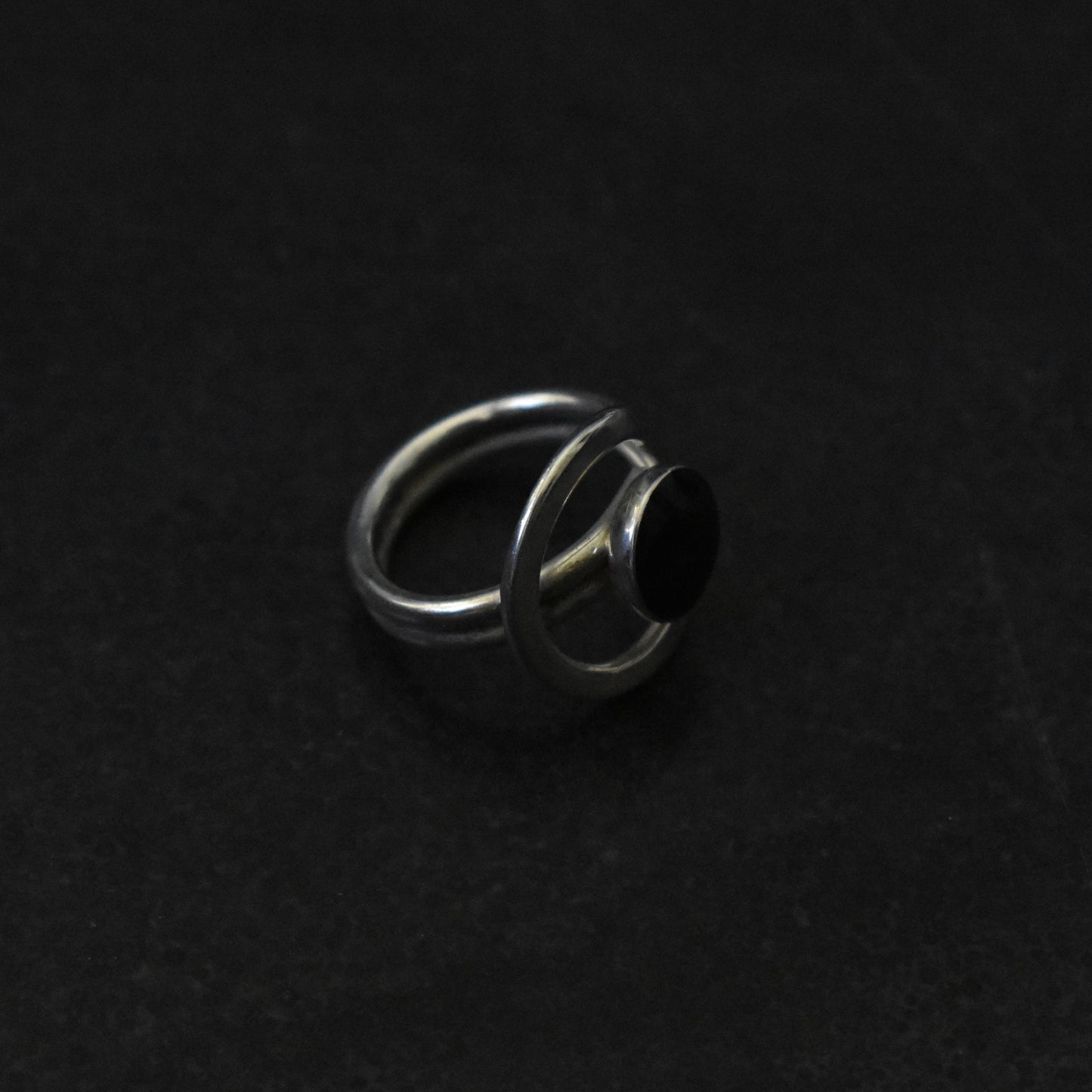 Vintage Onyx In Orbit Cocktail Ring