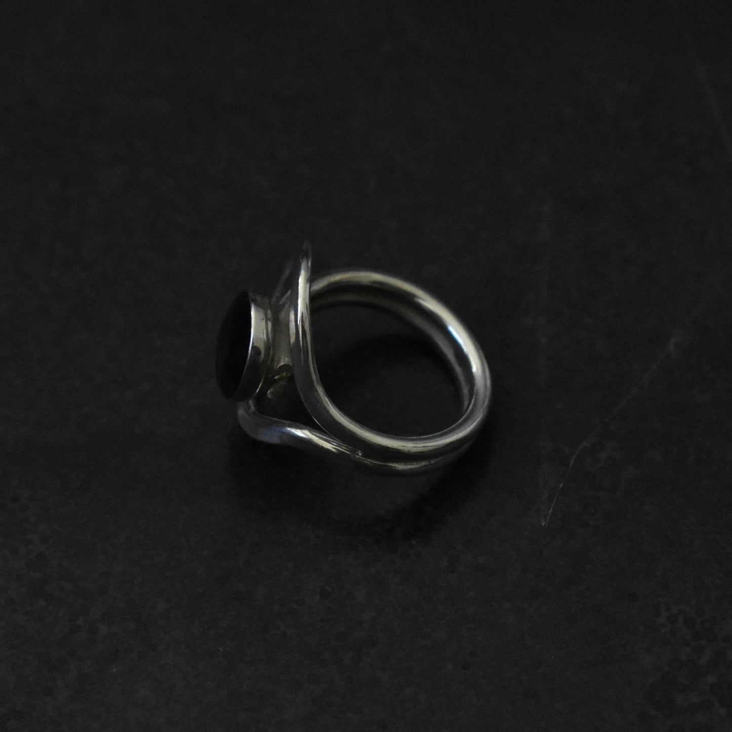Vintage Onyx In Orbit Cocktail Ring