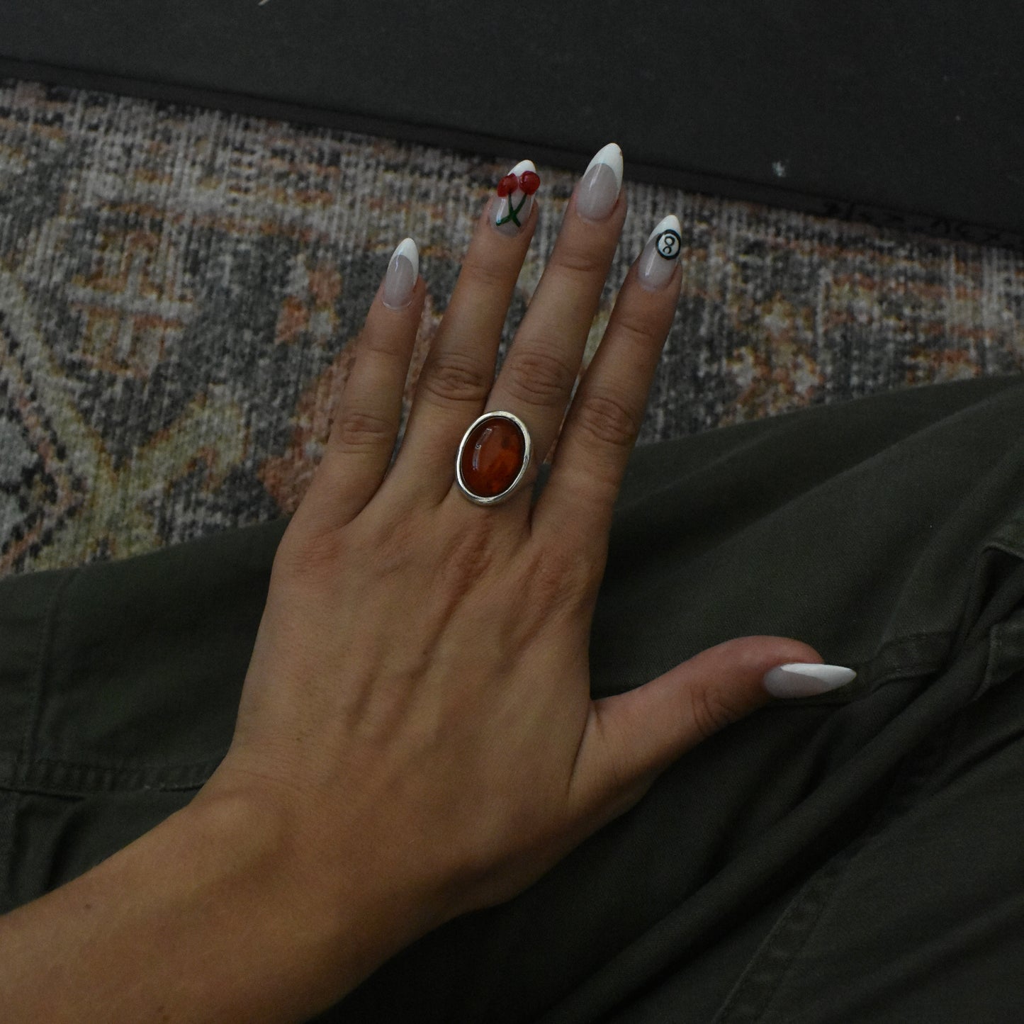 Vintage Amber Cocktail Ring