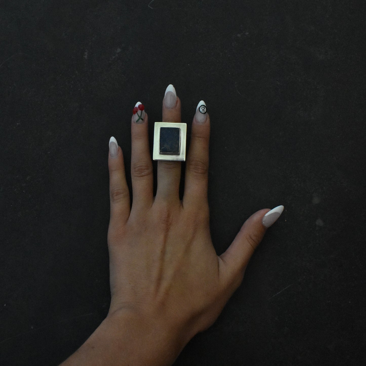 Modernist Lapis Cocktail Ring