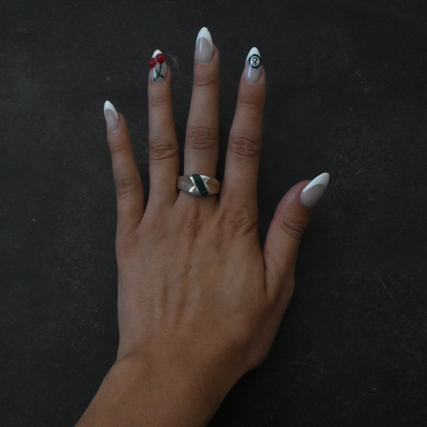 Vintage Malachite Inlay Ring