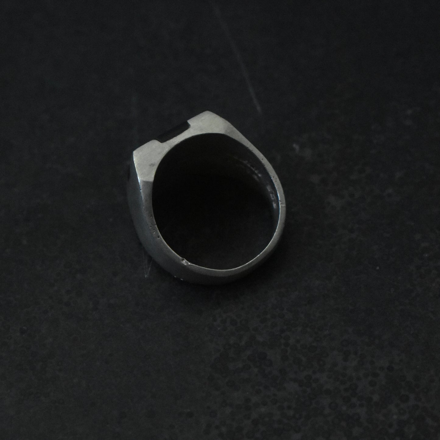 Vintage Checkered Inlay Signet Ring