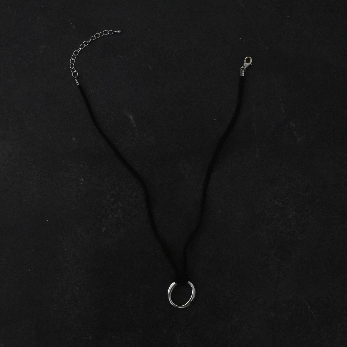 Circle Suede Cord Pendant Necklace