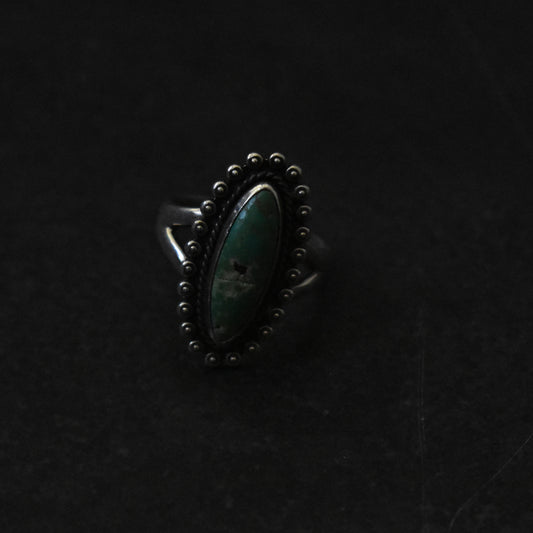 Vintage Elongated Turquoise Cocktail Ring