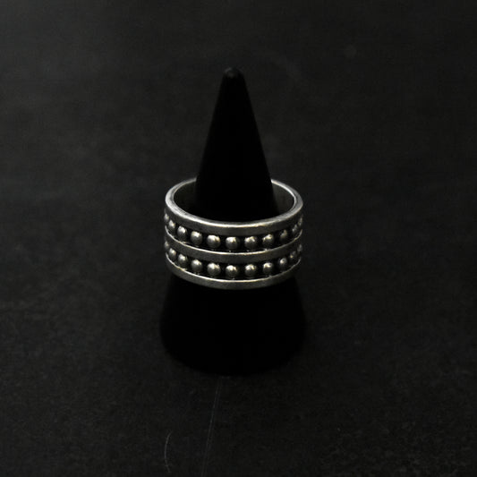 70s Double Dotted Navajo Band Ring