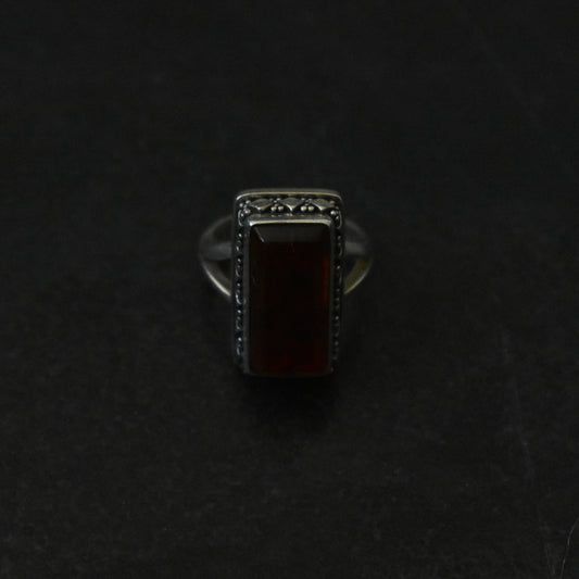 Vintage Elongated Amber Cocktail Ring