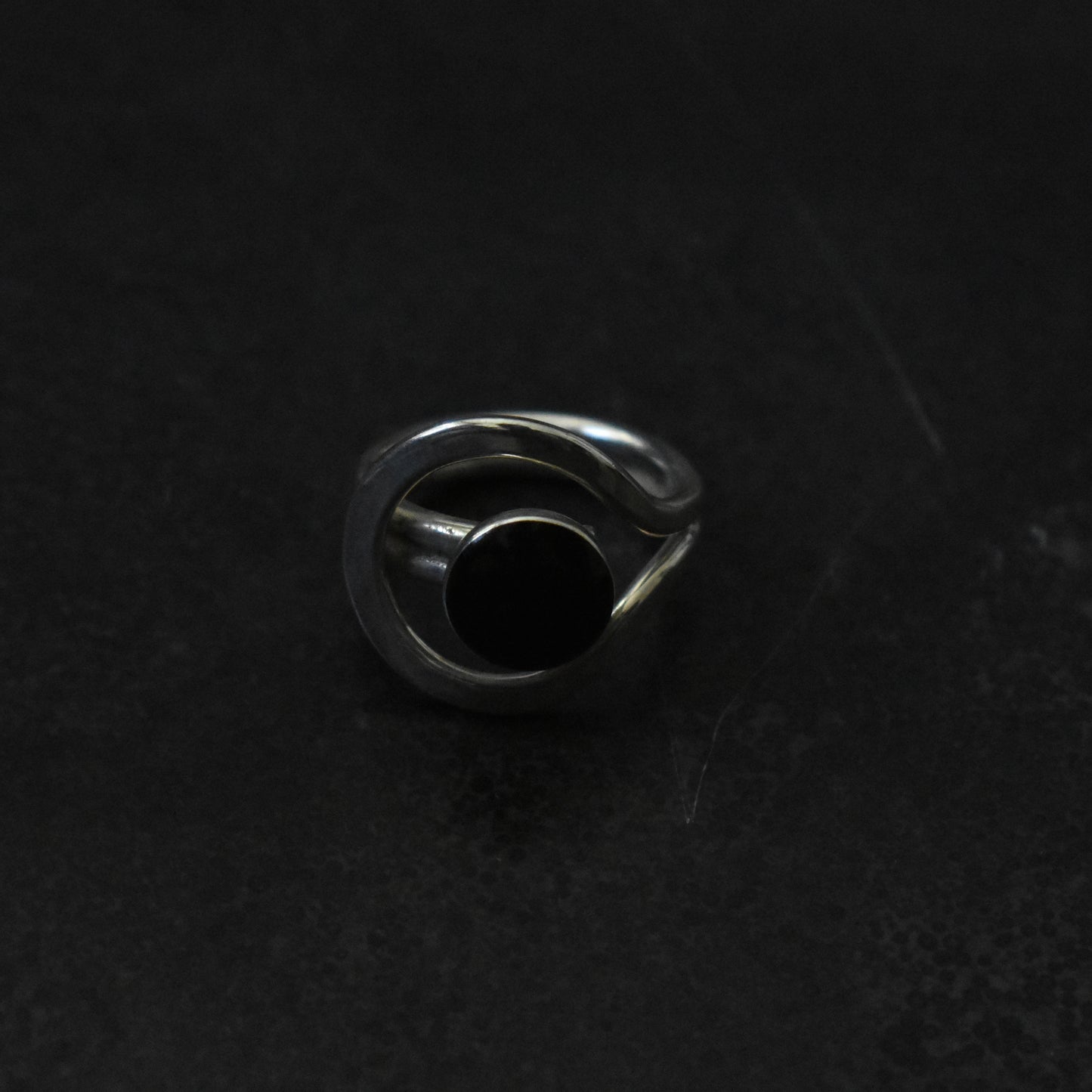 Vintage Onyx In Orbit Cocktail Ring