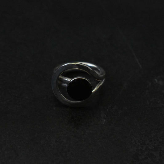Vintage Onyx In Orbit Cocktail Ring