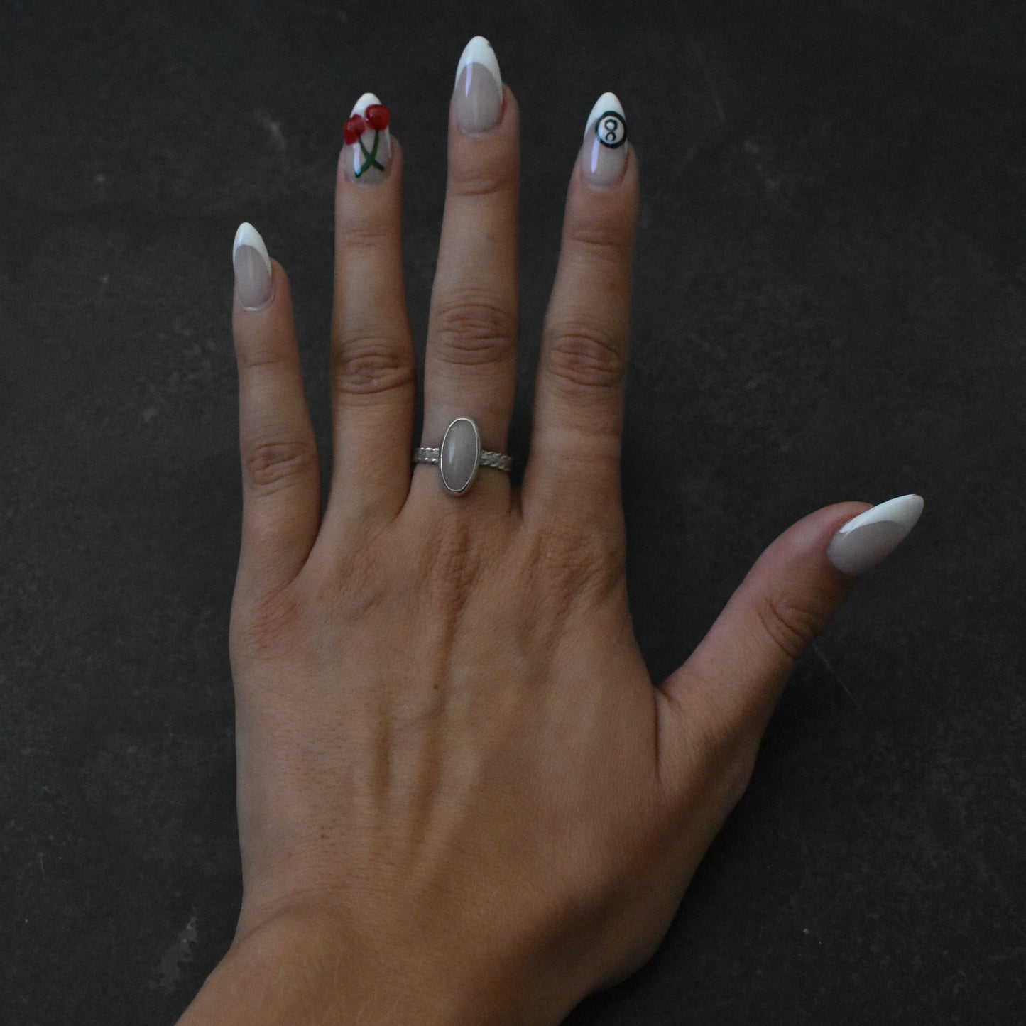 Vintage Elongated Moonstone Ring